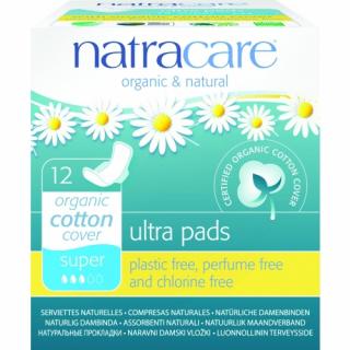 Absorbante super cu aripioare cu strat de bumbac organic, Natracare