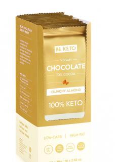 Ciocolata vegana Keto + ulei MCT - Crunchy Almond - Set 10 x 80g
