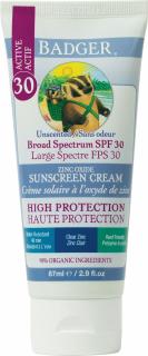 Crema protectie solara spf 30, pentru copii si bebelusi, fara miros, Badger, 87 ml