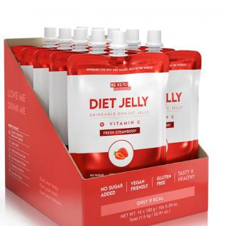 Jeleu dietetic Konjac ,   Capsuni proaspete ,   Set 10 x 150g