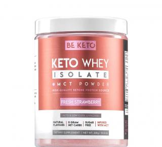 Keto Whey Isolate + MCT - Capsuni proaspete 300g