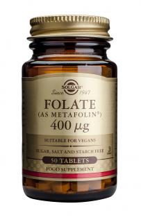 Supliment alimentar, Folate (Acid folic Metafolin) 400mcg, 50 tablete