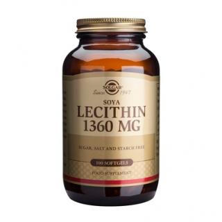 Supliment alimentar, Lecitina din soia  Lecithin 1360mg 100 capsule moi
