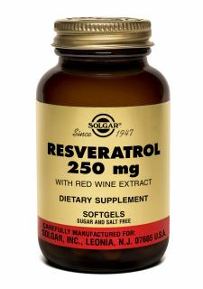Supliment alimentar, Resveratrol 250 mg cu extract de vin rosu, 30 capsule