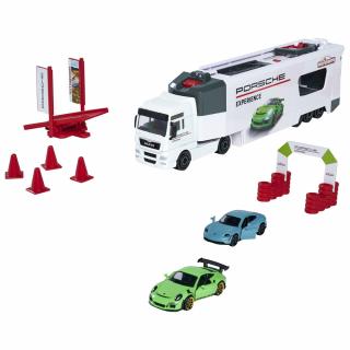 Camion Majorette MAN Tgx Porsche Experience cu 2 masinute