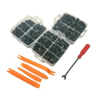 Set clipsuri si cleme auto din plastic 620 piese + 5 extractoare pentru clipsuri