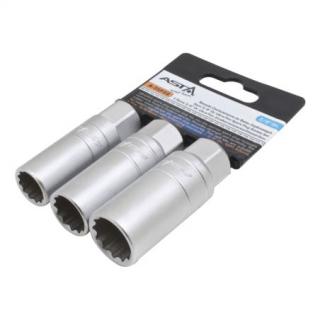 Set tubulare bihexagonale pentru bujii 3 piese 14,16,18mm 3 8