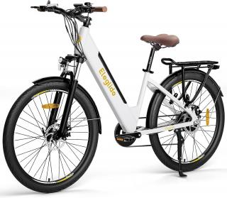 Bicicleta electrica Eleglide T1 Step-Thru City E Bike 27,5  , Motor 250W, Baterie 36V 12,5Ah, Autonomie 100 km, Viteza Maxima 25 km h, Culoare Alba