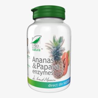 Ananas, Papaya si Enzymes, 60 comprimate, Medica