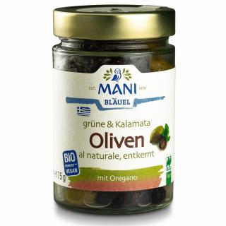 Mix de masline verzi si Kalamata cu oregano raw vegan