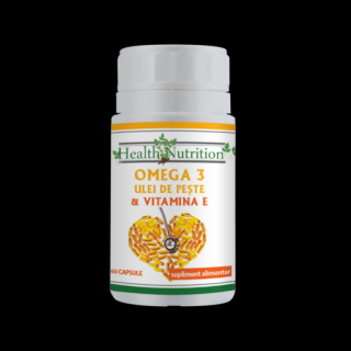 Omega 3 ulei de peste 500 mg +Vitamina E 5mg,60 capsule, Health Nutrition