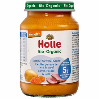Piure bio de morcovi, cartofi si carne de vita, fara gluten pentru copii +5 luni