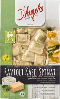 Raviolli bio cu umplutura de branza si spanac