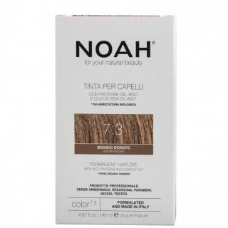 Vopsea de par naturala, Blond auriu, 7.3,Noah, 140 ml