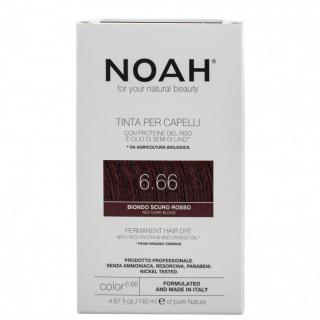 Vopsea de par naturala,  Blond roscat inchis, 6.66, Noah, 140 ml