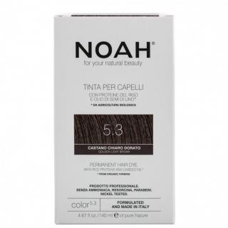 Vopsea de par naturala,  Saten auriu deschis, 5.3, Noah, 140 ml