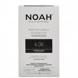 Vopsea de par naturala,  Saten cafeniu,4.06, Noah, 140 ml