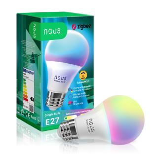 Bec LED RGB Smart NOUS P3Z ZigBee, E27, Control din aplicatie