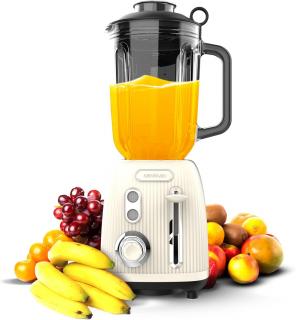 Blender Cecotec Power Black Titanium RetroBeige, 1200W, Bol sticla 1.5L