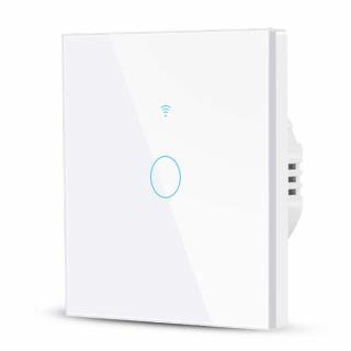 Intrerupator Smart cu Touch Rovo FN1C, 1 canal, Sticla Securizata, Tuya, Life Smart, RF 433MHz, Alexa si Google Assistant, fara nul