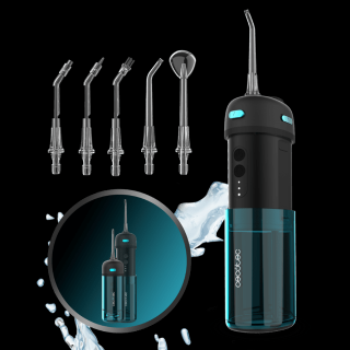 Irigator bucal portabil Cecotec ToothCare Jet Splash, 3 moduri, 8 intensitati, 150ml, rezervor telescopic