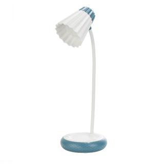 Lampa de birou LED Home H-612, Acumulator 1200mAh, Control touch, 3 moduri, Incarcare USB, 3W - Albastru