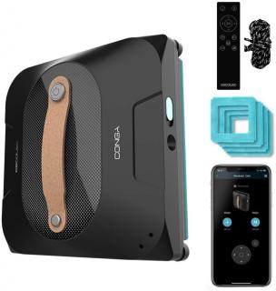 Robot curatare geamuri Cecotec Conga WinDroid 1390 DoubleSpray Connected, Pulverizare subla, Control Aplicatie , Telecomanda, 8 moduri de curatare