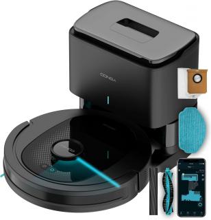 Robot de aspirare Conga 8490 Ultimate Ultra, 4 in 1, 7000 Pa, Laser, Autonomie 170 minute, 2 perii centrale, Functie mop, baza autocuratare