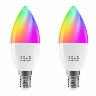 Set 2 Becuri LED RGB Smart NOUS P4, E14, Control din aplicatie