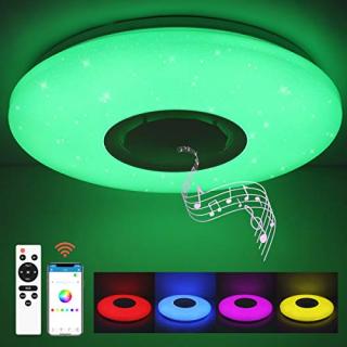 Aplica LED dimabila cu difuzor, bluetooth 72W RGB CCT