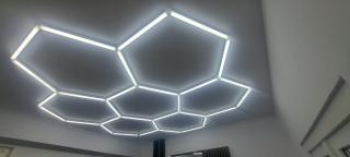 kit 7 hexagoane led honeycomb rece, neutru sau black