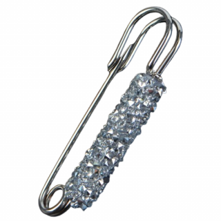 Accesoriu decorativ pentru femei, CRM, brosa eleganta, 7.5 cm, argintiu