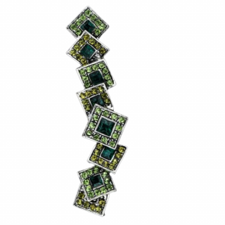 Accesoriu decorativ pentru femei, CRM, brosa eleganta, 7.5 cm, verde argintiu