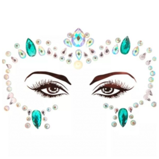 Autocolant 3D Face, Crystal Tattoo, CRM, strass, multicolor