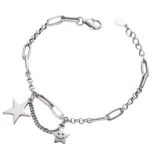 Bratara Casual, CRM, HappyStar, 19 cm, argintie