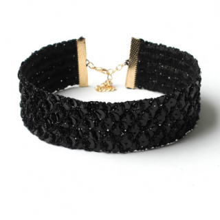 Choker cu Paiete, Model Deosebit, CRM, Negru