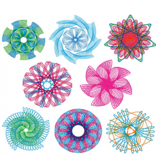 Joc creativ, set sabloane spirograph transparente pentru desen geometric, ADM, 22 piese