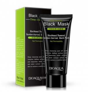 Masca neagra pentru fata impotriva cosurilor si punctelor negre, GMO, Bioaqua, 50 ml