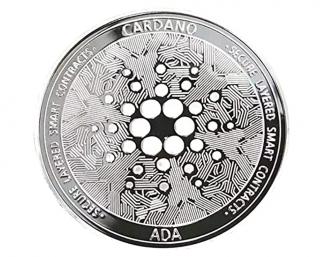 Moneda crypto pentru colectionari, GMO, Cardano, Ada, argintie