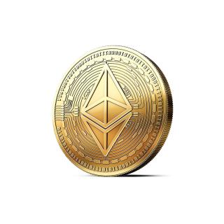 Moneda crypto pentru colectionari, GMO, Ethereum ETH, aurie