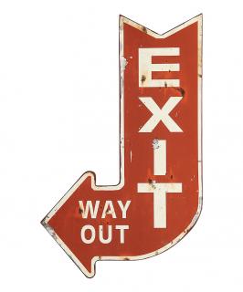 Semn decorativ rosu Exit