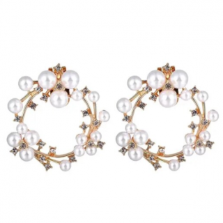 Set 2 Accesorii Decorative, CRM, Pantofi Geanta, Metal Strass, Auriu, 5.5 cm