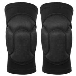 Set 2 genunchiere elastice cu protectie, CRM, unisex, marime universala, pentru lucru sau sport, negru