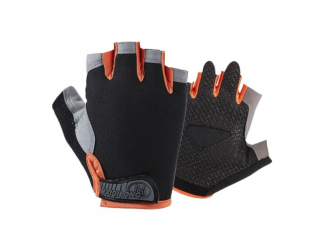 Set 2 manusi anti-alunecare, CRM, pentru activitati sportive sau ciclism, fara degete, cu prindere velcro, unisex, marime XL