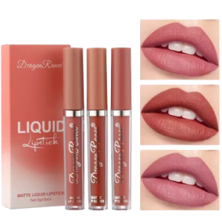 Set 3 Rujuri Mate Lichide, Dragon Ranee, CRM, Rezistente si Pigmentate, Culori Naturale