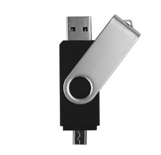 Stick de memorie USB 2.0 si micro USB, GMO, 32GB, negru