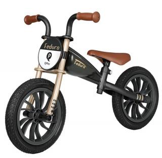 Balance bike 12   QPLAY Feduro, varsta 3-6 ani, negru auriu