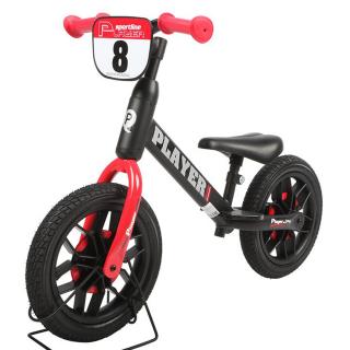 Balance bike 12   QPLAY Player, negru rosu