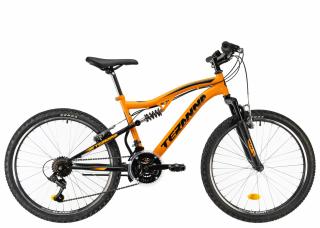 Bicicleta 24   MTB-FS DHS Terrana 2445, cadru otel 15.5  , frane V-Brake, 18 viteze, portocaliu negru