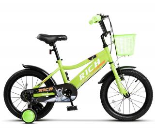 Bicicleta copii 14   RICH BABY Cosmos R1405A, verde, varsta 3-5 ani